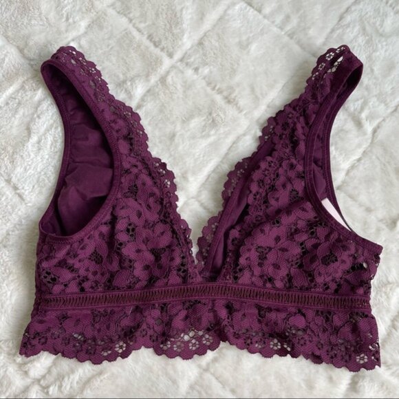 Victoria’s Secret | Body By Victoria Maroon Longline Lace Bralette | Size Small - Picture 3 of 10